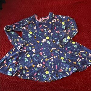 Cat & Jack Blue Dress with Colorful Patterns